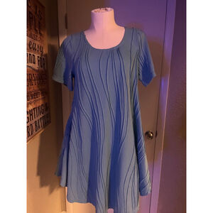 NWT Windhorse women’s aquamarine blue stitch dress w pockets small med